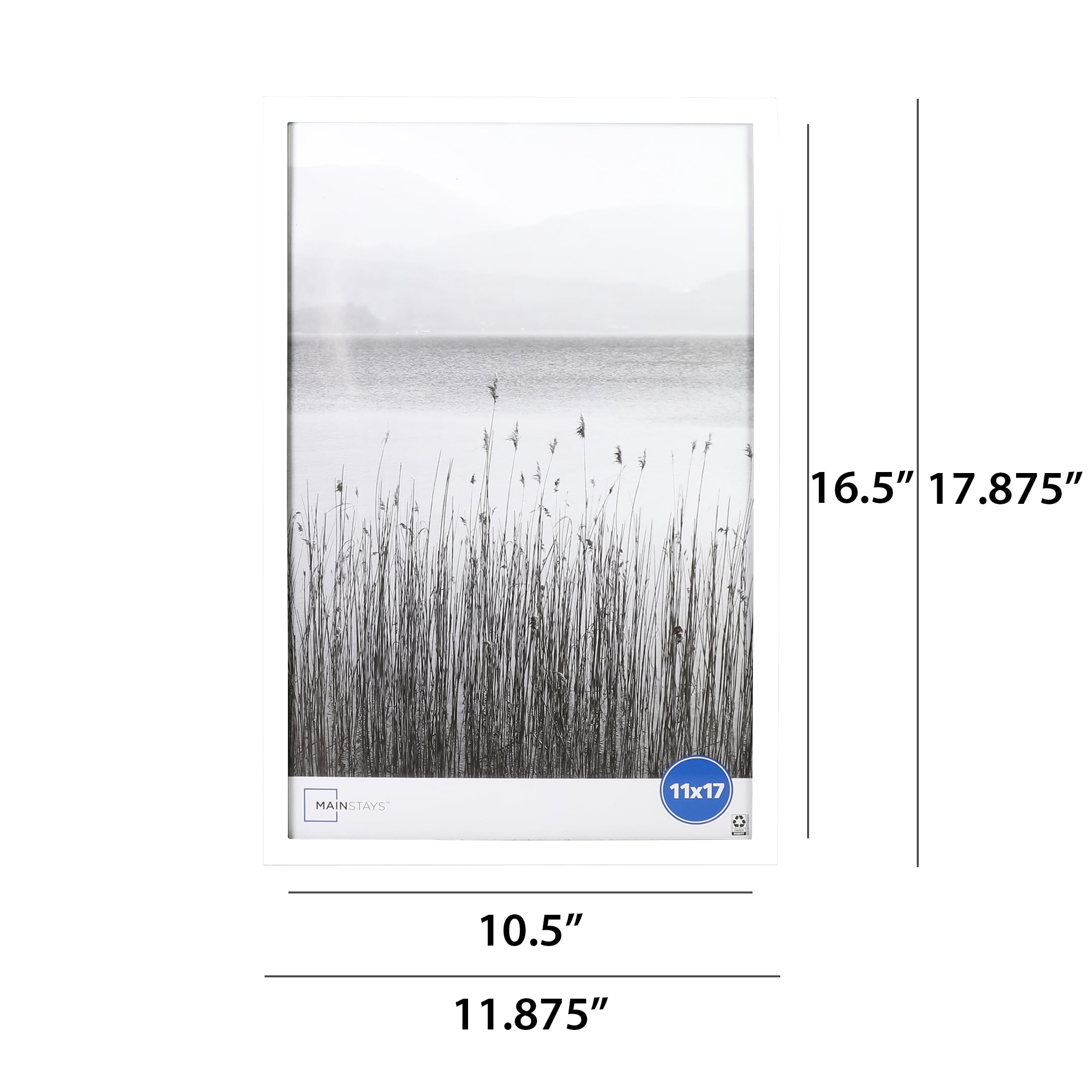 (2 pack) Mainstays – 11x17 Picture Frame – White Gallery Linear Program Wall Photo Frame