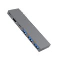 thumbnail image 1 of Estación de acoplamiento USB C, concentrador tipo C 6 en 1, compatible con PD100W, USB C, adaptador multipuerto de 3 USB para portátiles y tabletas., 1 of 8