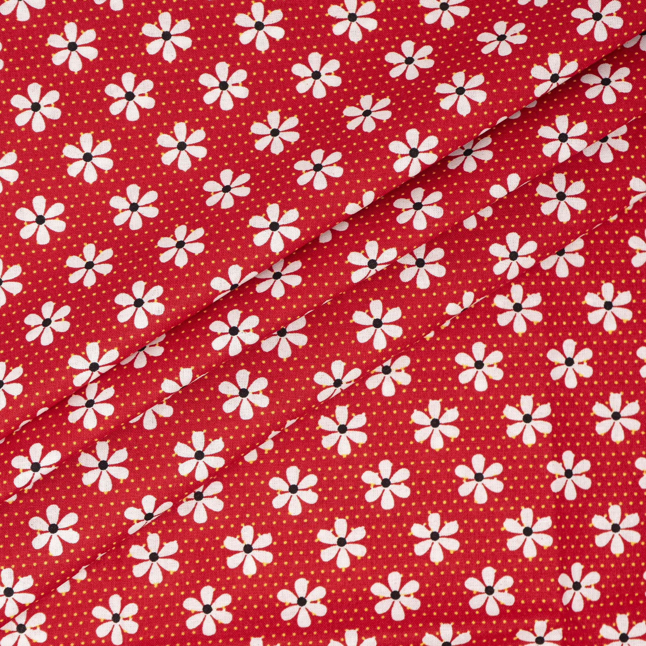 Waverly Inspirations 1 Yard Cut 100% Cotton Prints Fabric, Red Daisy, 44" Wide for Quilting & Sewing