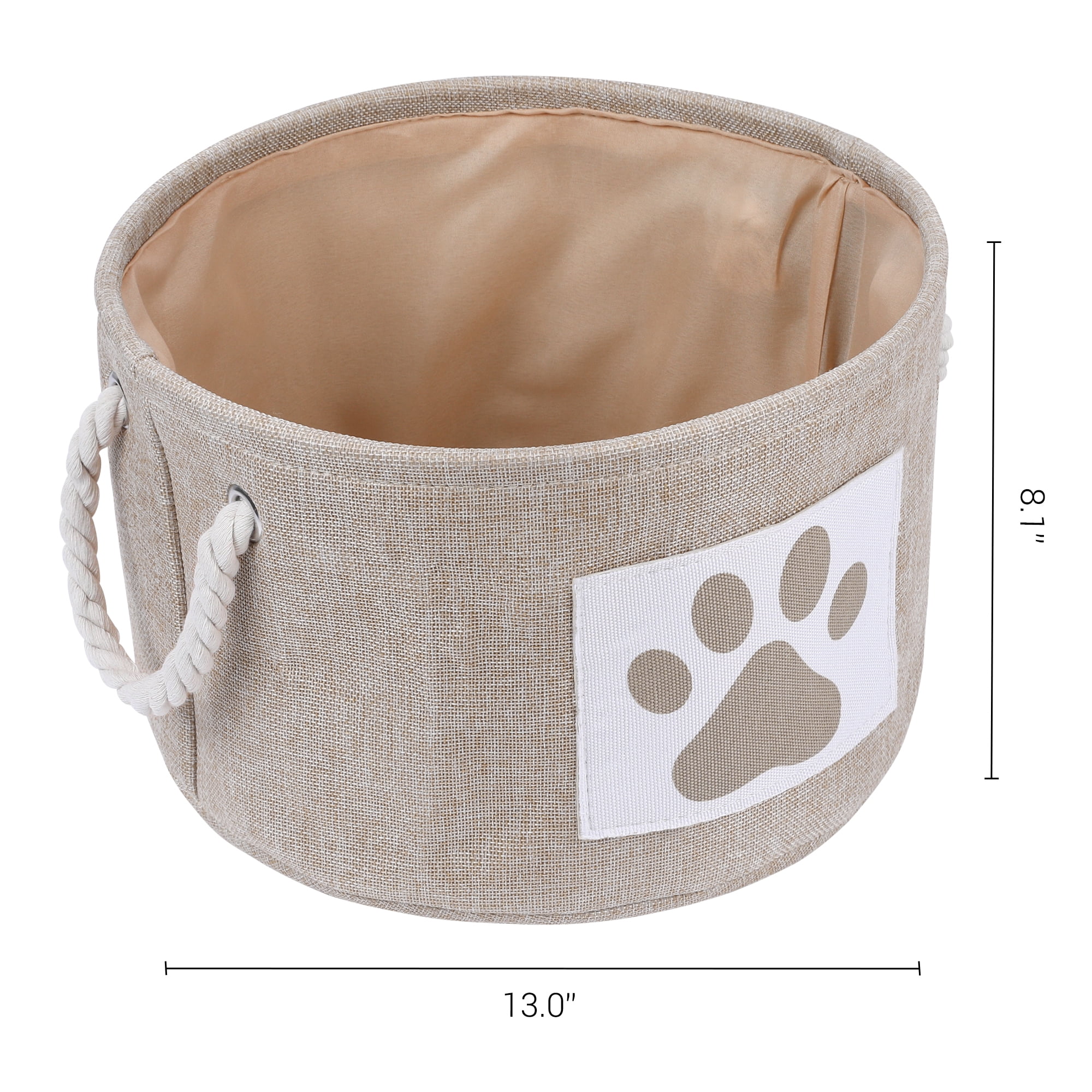 Unique Bargains Cotton Storage Cube with Handles Khaki 13*8.1in