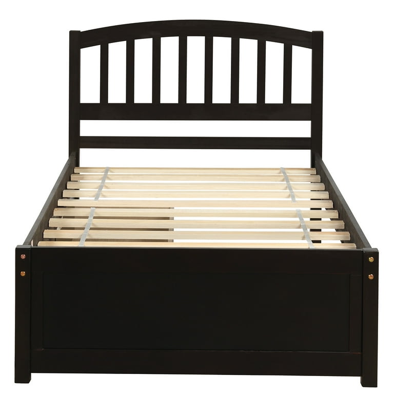Jumper Twin Bed Wood Platform Storage, Wooden Slat Twin Bed Frame Ikea