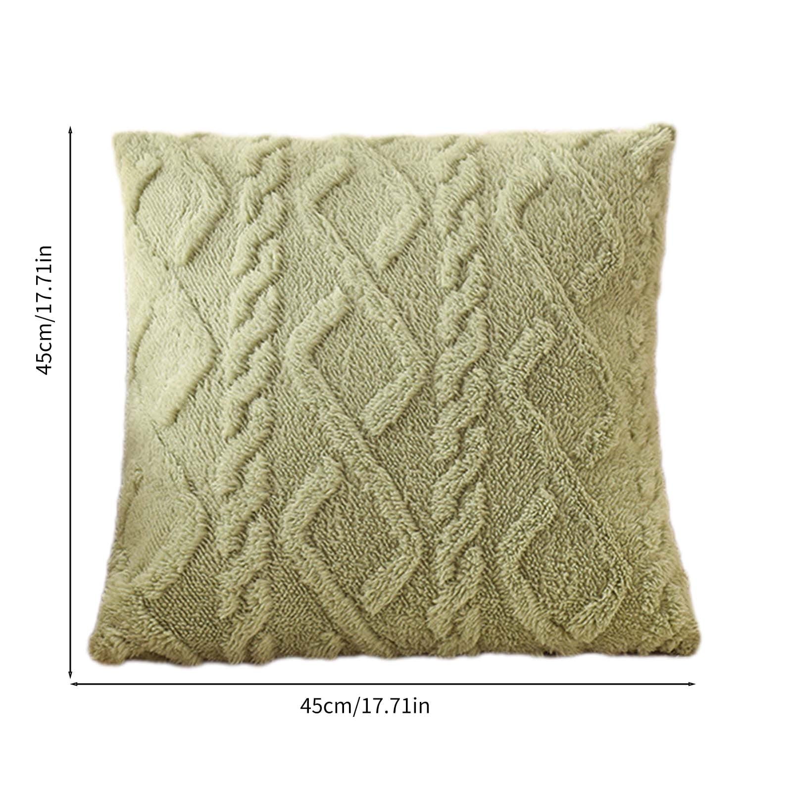 Amvlyk Geometric Motifs Couch Pillow Cases Throw Pillows Home Decor for Living Room Bedroom Bed Outdoor Cushion Cover（17.72x17.72In,Pillow Cover Only）Green