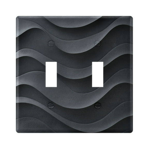 Dark Gray Wave Pattern Decorative Light Switch Plates Switch Cover Decorative Wall Plates Ideal for Living Room Kitchen Bedroom and Study