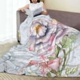 thumbnail image 6 of Honeii Vintage Rose Print Fleece Blanket - Throw Blanket for Bed, Sofa, Couch, Camping, and Travel , Microplush Ultra Soft Warm Blanket-60"x50", 6 of 7