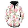 thumbnail image 1 of Sudadera con capucha y cremallera para hombre, diseño de flores de magnolia, estilo Harajuku, estilo hip hop, unisex, con estampado 3D, gran oferta 2024, 1 of 6