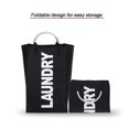 thumbnail image 2 of Práctica Bolsa de Lavandería Plegable Lavado de Ropa Sucia Cesta de Lavandería Bolsa de Almacenamiento Duradera con Mango de Aleación - Negro, 2 of 7