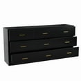 thumbnail image 4 of Aukfa Large 9 Drawer Dresser,Wood Closet Dressers Long Chest of Drawers for Nursery Bedroom Living Room Hallway, Black, 4 of 7