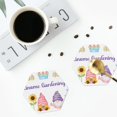 thumbnail image 5 of Pofeuu Watercolor Gnome Garden Print Leather Coasters Set of 6, Round Cups Mugs Mat Pad for Home Kitchen Heat Resistant Drink Coasters,Hexagon, 5 of 7