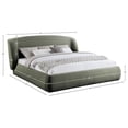 thumbnail image 5 of Meridian Furniture Sandro Green Chenille Fabric Upholstered Queen Bed, 5 of 7