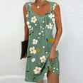 thumbnail image 3 of Vestido de Verano Casual de Mujer de Moda de Color Sólido sin Mangas Cuello en V con Bolsillo, Vestido de Poliéster Ligero para Uso Diario Y de Fiesta, 3 of 5