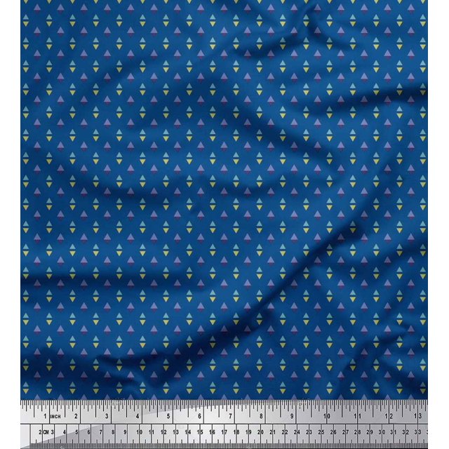 Soimoi Rayon Fabric Triangle Shirting Print Fabric by Yard 42 Inch Wide
