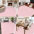 thumbnail image 5 of Pink Geometric Area Rugs 8'x10', Washable Small Throw Rugs for Living Room Patio, Modern Minimalism Solid Color Striped Indoor Outdoor Rug Non-Slip Low Pile Carpet Runner Reversible Floor Mats, 5 of 8