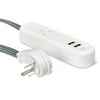 onn. Extension Cord Surge Protector with 1 AC Outlet and 2 USB Ports, 6ft Power Cord -white