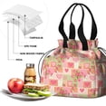 thumbnail image 4 of Pioneer Flower Floral Print Pattern Drawstring Lunch Bag Women - Drawstring Lunch Bag Insulated for Work Office - Stain-Resistant Large Lunchbags for Women with Multi-Pockets, 4 of 6