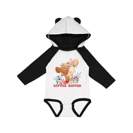 

Inktastic Little Sister Deer Gift Baby Girl Long Sleeve Bodysuit