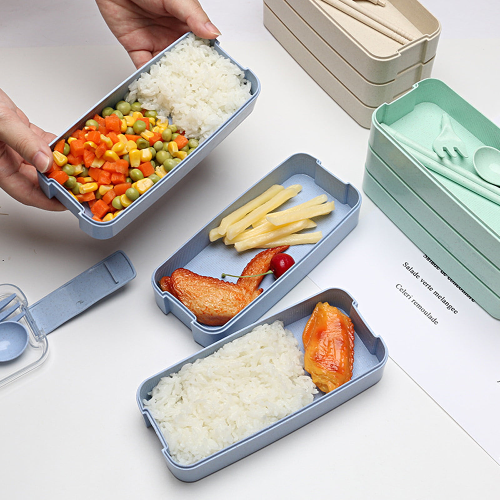 15-Pack 3 Compartment Bento Lunch Boxes with Lids – Kitchen Hobby