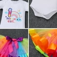 thumbnail image 6 of IBTOM CASTLE Toddler Baby Girl Unicorn 1st 2nd 3rd Birthday Outfit Romper + Rainbow Tutu Skirt + Headband + Sash + Badge 5PCS Princess Dress up Clothes Set for Cake Smash Photo Shoot, 6 of 8