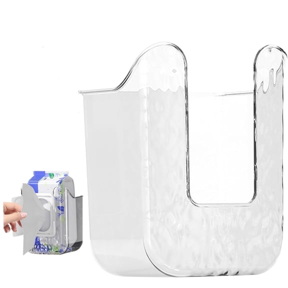 Kitchen Wipes Storage Box, Topboutique Wipes Holder for Bathroom, Wall-Mounted Tissue Box, Non-Slip Clear Wipes Dispenser, Wipe Container, Punch-Free Tissue Box for Kitchen Bedroom Bathroom