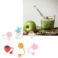 thumbnail image 4 of Straw Cover, Gift Reusable Silicone Straw Toppers Food Grade Sealed Cartoon   For Parties Type A,Type B, 4 of 8