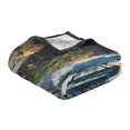 thumbnail image 3 of Fluorescent Cover blanket 70x55 inch frannel blanket Office nap blanket Camping blanket Bedding travel blanket Glow blanket The Sea and The White Tiger, 3 of 8