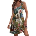 thumbnail image 1 of Vestido de Verano Casual sin Mangas Largo, Color Sólido Mezcla de Lino de Algodón para la Moda de las Mujeres, 1 of 5