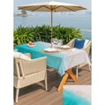 thumbnail image 5 of Outdoor Tablecloth with Umbrella Hole for Patio/Picnic/Party/Camping, Teal Beach Coastal Waterproof Table Cloth Rectangle Table Cover Washable, Summer Nautical Ocean Seaside (60"x 84"), 5 of 8