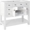 thumbnail image 5 of 36'' Bathroom Vanity with Top Sink,Modern Bathroom Storage Cabinet with 2 Soft Closing Doors and 6 Drawers,Single Sink Bathroom Vanity, 5 of 6