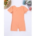 thumbnail image 5 of Oyolan Kids Boys Girls Short Sleeves Gymnastics Leotard Jumpsuit Unitard Ballet Dance Dancewear Orange 10, 5 of 7