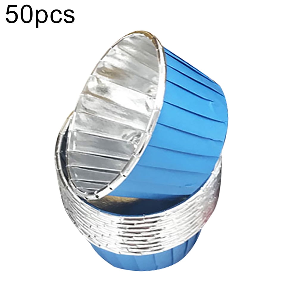 Gold Cupcake Cups, 50pcs Disposable Foil Muffin Liners, Gold Cupcake