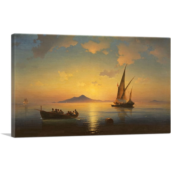 ARTCANVAS The Bay of Naples 1841 Canvas Art Print by Ivan Aivazovsky - Size: 26" x 18" (0.75" Deep)