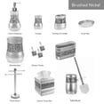 thumbnail image 3 of Creative Scents Bathroom Accessory Set - Decorative 6 Piece Bathroom Set - Features Soap Dispenser, Toothbrush Holder, Tumbler, Soap Dish, Tissue Box Cover & Trash Can (Silver Colored), 3 of 9