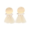 thumbnail image 1 of Pendientes de gota borla Bohemia perfecl de lana beige, 1 of 8