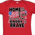 thumbnail image 4 of Inktastic Home of the Free Because My Daddy is Brave with Flag Boys or Girls Baby Bodysuit, 4 of 5