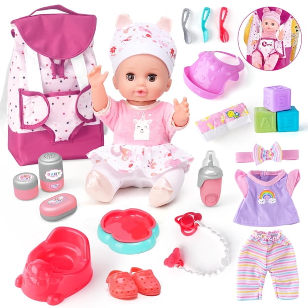 Baby Doll AuntyFey con set de accesorios para niñas de 3 a 5 años