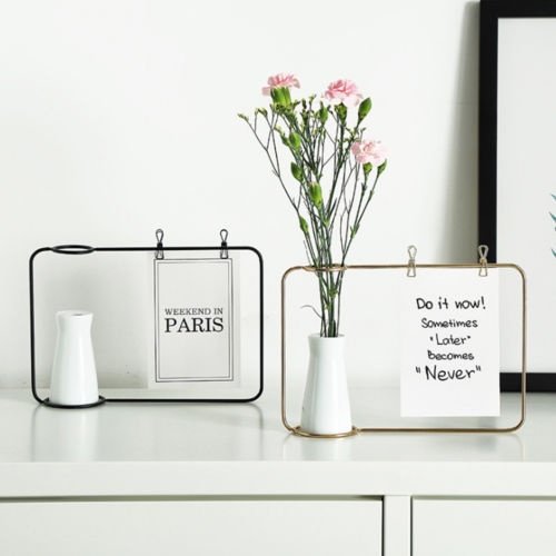New Fashion Creative Iron Line Flower Pot Plant Vase Stand Postcard Clip Holder Home Decor