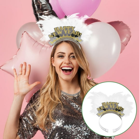 Supvox 2-Pack New Year Party Hair Hoops with Decorative Patterns, Assorted Colors Hairbands for Festive Celebrations