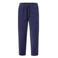 thumbnail image 2 of Noilla Men Pants Drawstring Bottoms Elastic Waist Trousers Mens Casual Cropped Pant Corduroy Blue M, 2 of 4