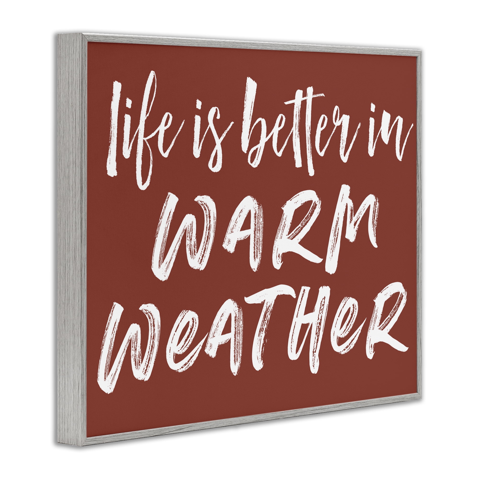 Life Is Better In Warm Weather Gray Framed Giclee Art, design by Lettered and Lined