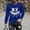Blue, variant on Halloween Shirts Graphic Tees Fashionable Men's Printed Top with Long Sleeved Round Neck and Smiling Face Printed Top/shirtX White 2X