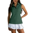 thumbnail image 2 of Womens Golf Polo Shirt Combines Sleeveless Design With Quarter Zip Collar For Sports Casual Wear And Summer Golf Outfits, 2 of 7