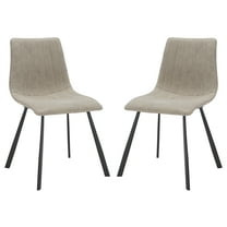 SAFAVIEH Pryer Tufted Dining Chair, Stone Grey, Set of 2 (21.8 in. W x 20.5 in. D x 34 in. H)