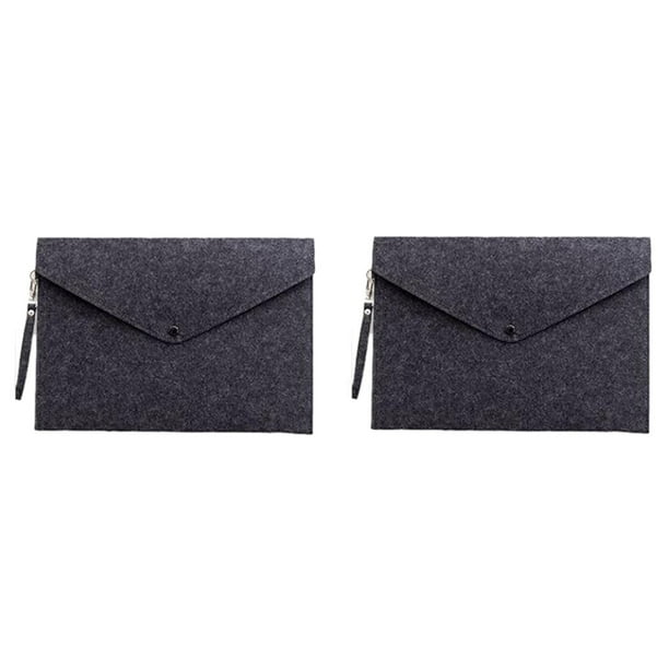 Gris Oscuro 2PC Simple A4 Bolsa de Documentos de Gran Capacidad Pad Maletín de Negocios Carpetas de Archivos Productos de Archivo de Fieltro Químico