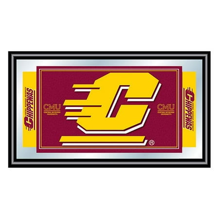 Central Michigan University Logo and Mascot Framed Mirror