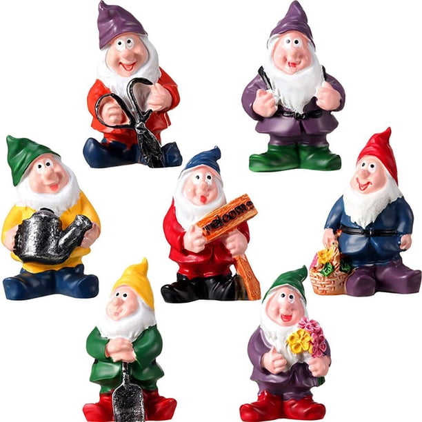 Estatuas De Resina De Hadas Estatuas De Enanos En Miniatura Para Decoración De Mesa Y Jardín 7 Piezas