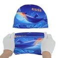 thumbnail image 5 of Unique Bargains 1 Pc Polyester Cartoon Whale Swim Cap Dark Blue, 5 of 6