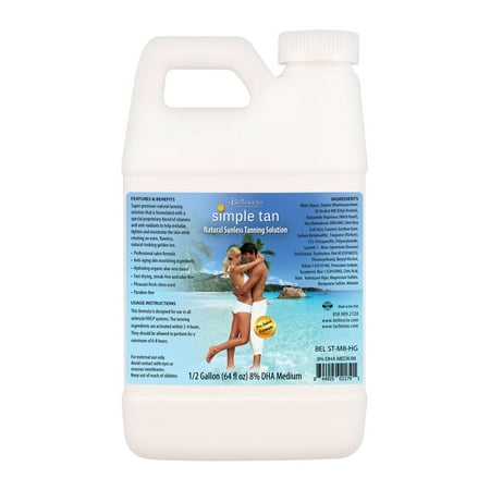1/2 Gallon Belloccio Simple Tan 8% DHA Sunless Airbrush Spray Tanning