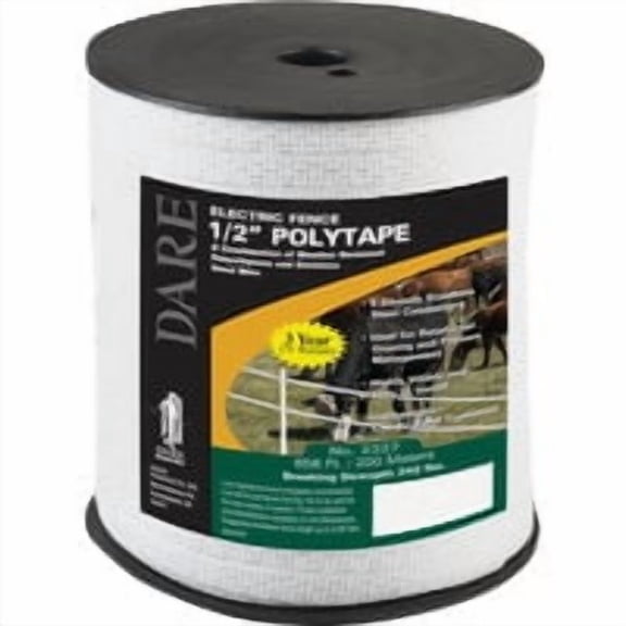 Dare Products Electric Fence Poly Tape - Weatherproof Heavy Duty - 1 Piece, Multicolor — Residential Use, Standard Application