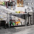 thumbnail image 2 of HOMCOM Stainless Steel Prep Table, Heavy Duty Workbench Table, 2 of 10