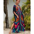 thumbnail image 2 of Edolynsa Moroccan Kaftan Dresses Caftan Tunic Kimono Dress Swimwear Cover up for Women Beachwear, 2 of 9