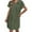 *Army Green, variant on ClodeEU Women's Short Sleeve Lapel Collared Dress,Button-Down Shirt Dress， Cotton Linen Mini Dress Army Green,Womens Plus L